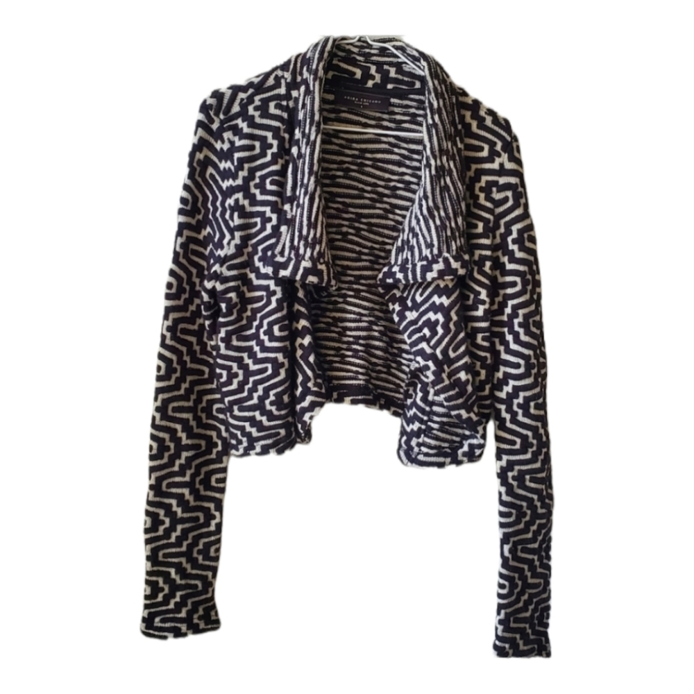 AKIRA CHICAGO Black Label medium black ivory knit blazer
